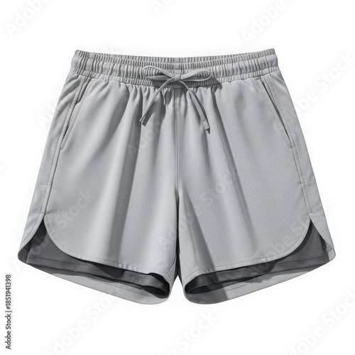 Gray athletic shorts isolated on transparent background