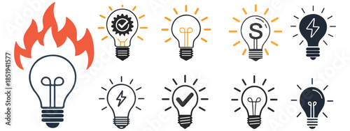  Vector Light Bulb Icons: Ideas, Innovation & Solutions .