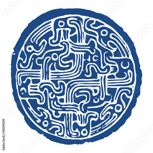 Fotografía Chinese Blue and White Porcelain Pattern, Traditional Vector Design