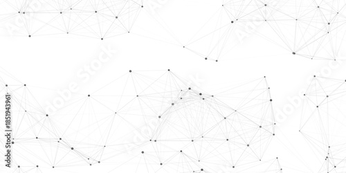  Technology abstract white digital background of connected dot with black line .many squares and rectangle shapes .Internet connection network high digital technology with connecting points and