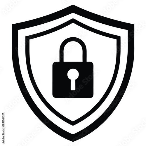 secure shield icon vector illustration on white background