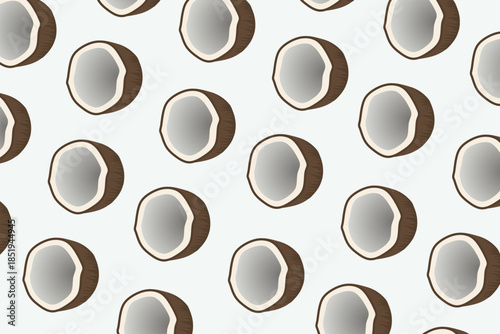 Seamless Coconut Pattern Illustration for Tropical Background and Summer Decoration