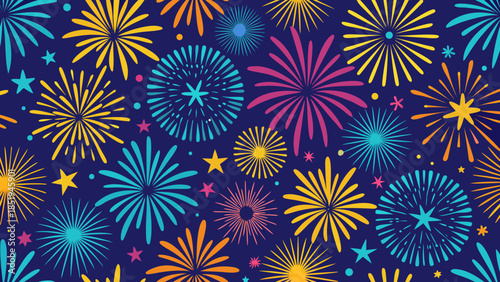 Vibrant fireworks pattern