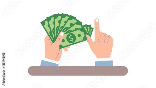 Illustration of hands holding and refusing money.