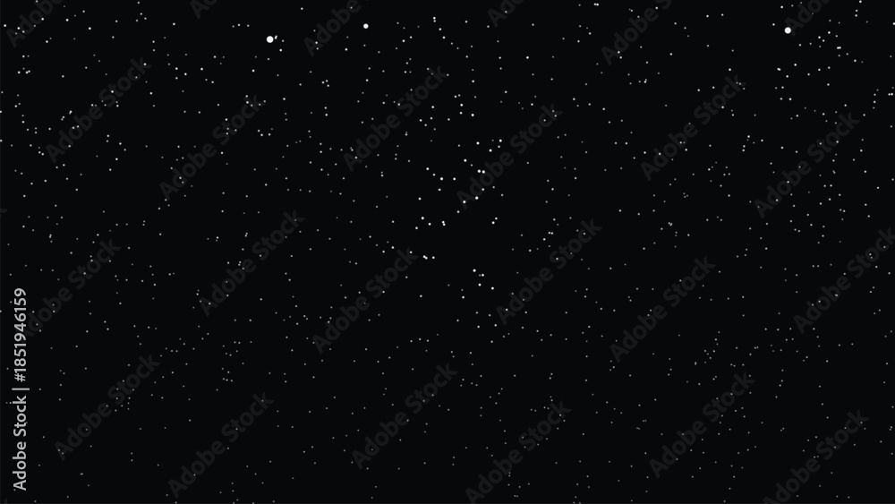 Fototapeta premium White Starry Dotted Texture on Black Background – Night Sky Space Vector Pattern