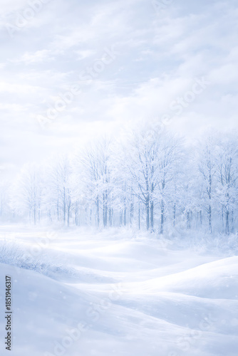 Wallpaper Mural Ethereal Winter Wonderland Scene with Frosty Forest and Snowy Hills Torontodigital.ca