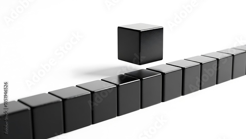 A collection of black cubes symbolizing individuality and innovation