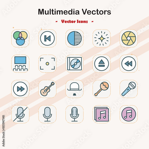 Multimedia Vector Icons Collection