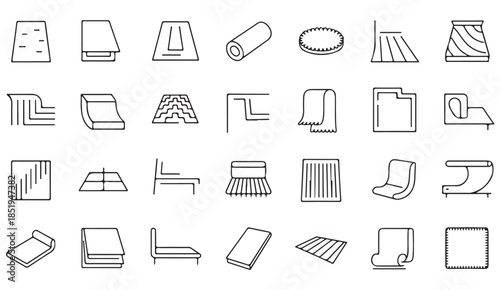 Doodle style paper page and stationery symbols set