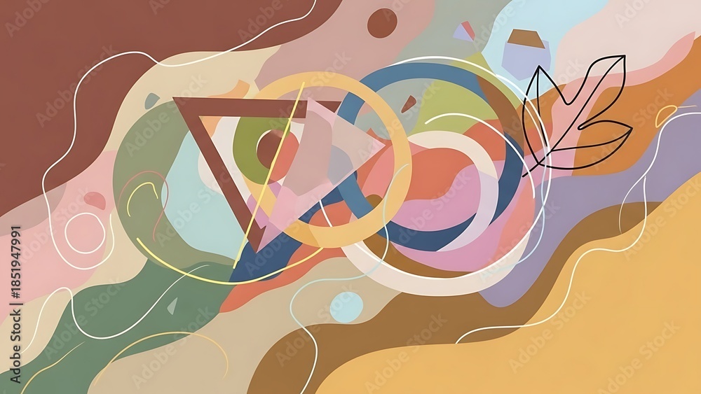 Obraz premium Abstract Organic Shapes and Geometric Elements Background.