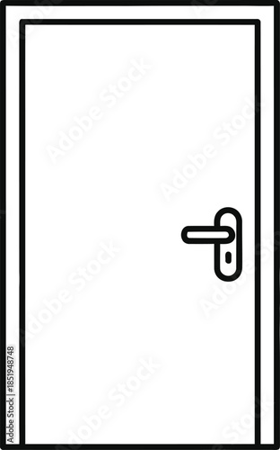 Door with handle on right side