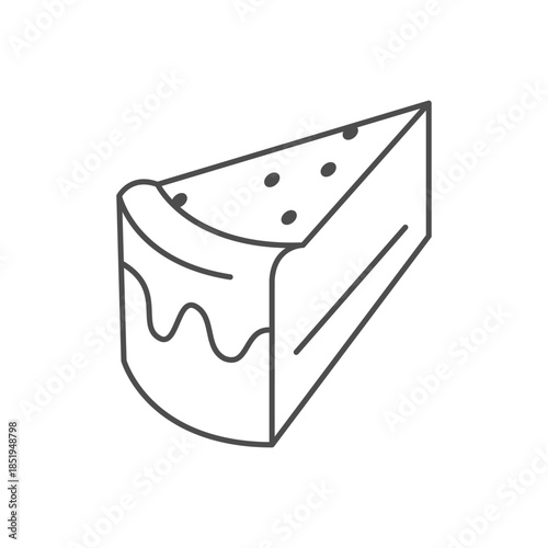Slice of cake line icon line icon isolated on white. Bakery, dessert, pastry. Vector illustration
