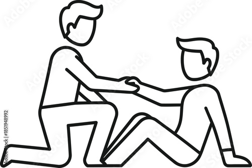 person helping another person