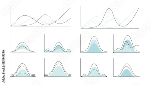 Abstract Vector Statistical Graphs and Probability Distribution Curves_EPS10_Stock.eps