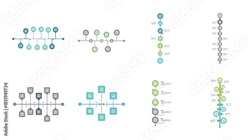 Minimalist Vector Infographic Timelines and Process Diagrams for Business_EPS10_Stock.eps