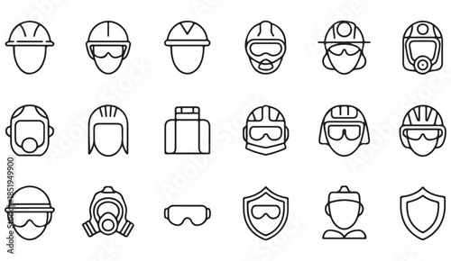 Minimal hand drawn work safety and protection icon pack