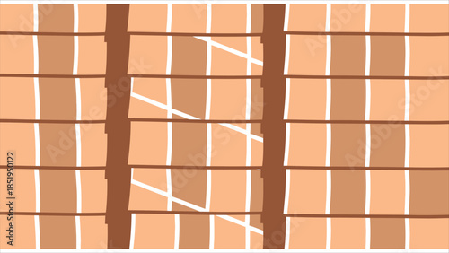 Abstract Wooden Slat Wall Panel Illustration: Warm Brown Background Texture and Interior Design Element
