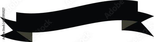 Flag type black ribbon on a white 