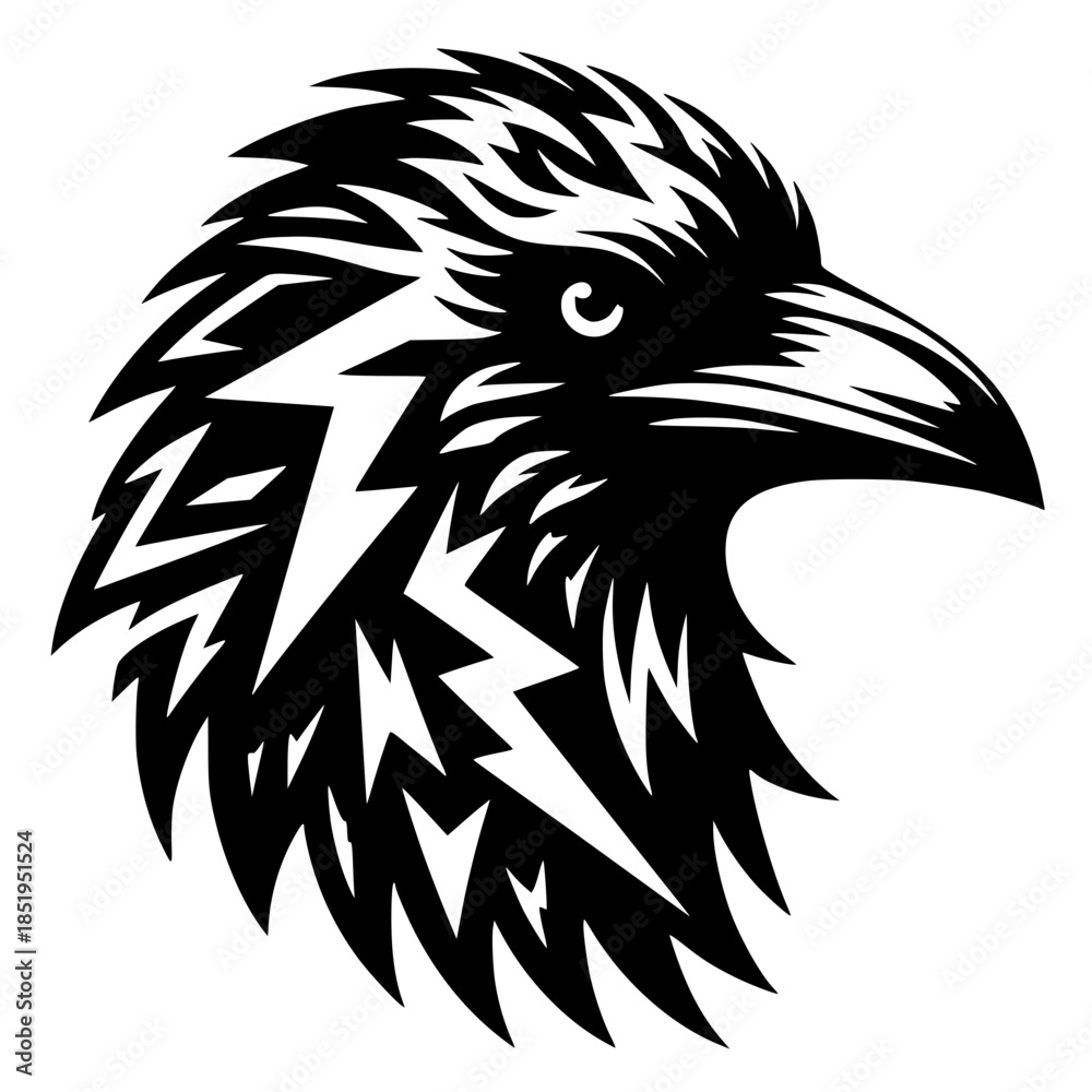 Obraz premium Crow head silhouette vector design