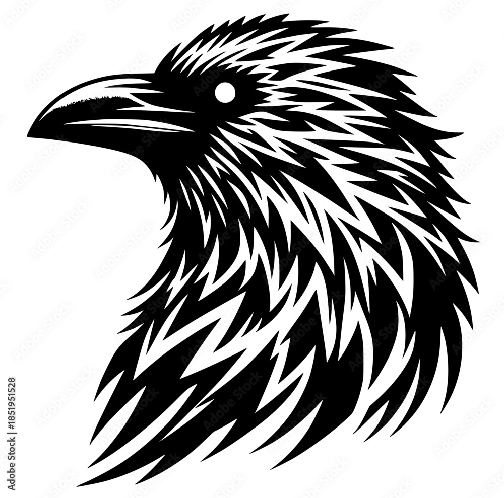 Obraz premium Crow head silhouette vector design