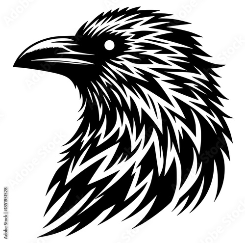 Crow head silhouette vector design