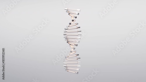Biological DNA with glowing lines, 3d rendering.