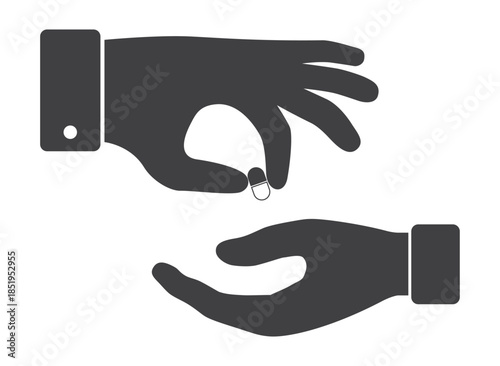 hand give and take pills capsule icon