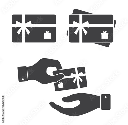 hand give and take gift card icon