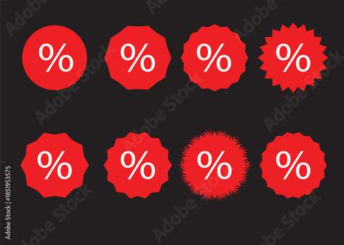 Discount icon set. Price tags and promotion symbol. Vector illustration.set of discount labels