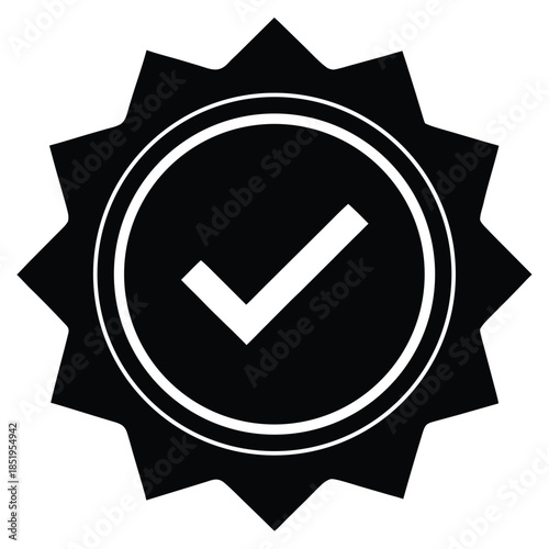 verified badge vector illustration on white background