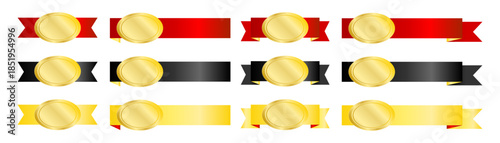 汎用性の高い装飾バナーとリボンのコレクション