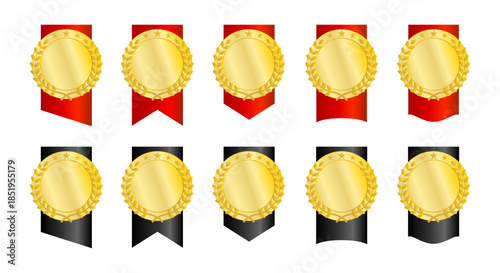 金のメダルを効かせたクラシックなリボン装飾