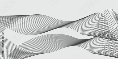 Abstract vector background with black wavy lines. EPS10
