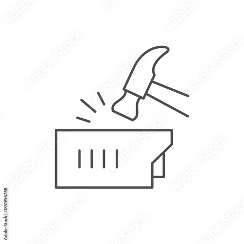 Vandal resistant camera line icon isolated on white. Vector illustration