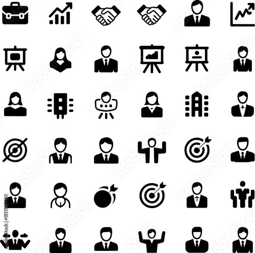 Corporate Office Vector Icons Minimal Line Art Collection