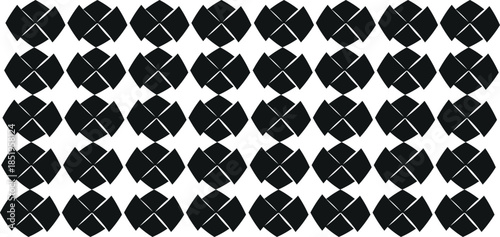 A grid of identical black shapes with white lines on a white background