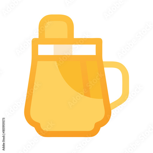 Minimalist graphic of a full milk jug on white