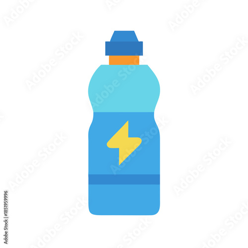 Stylized illustration of energy drink bottle on white background