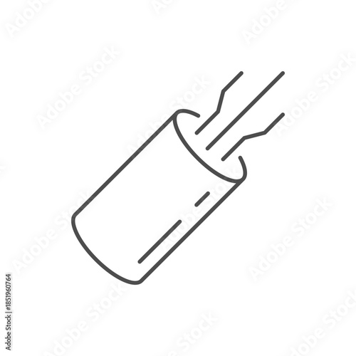 Electric cable line outline icon isolated on white. Vector illustration