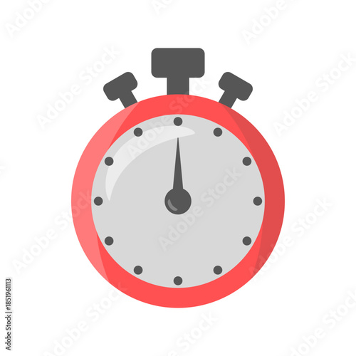 Stopwatch icon isolated on white background, clean flat time tracking symbol for sport, fitness, speed measurement, countdown, productivity, and performance timing concepts.