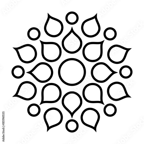 traditional geometric pattern icon symbol for decoration outline