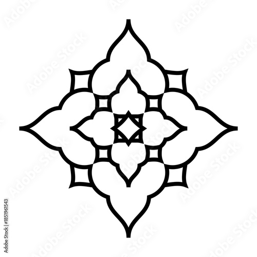 thai tradition pattern icon symbol religion decorative outline