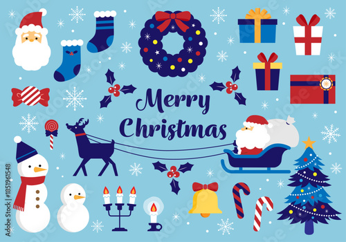かわいいクリスマスのイラスト素材セット