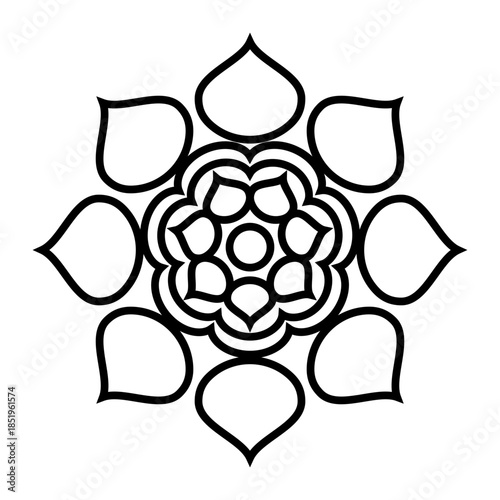 tradition oriental religious icon symbol geometric shape outline