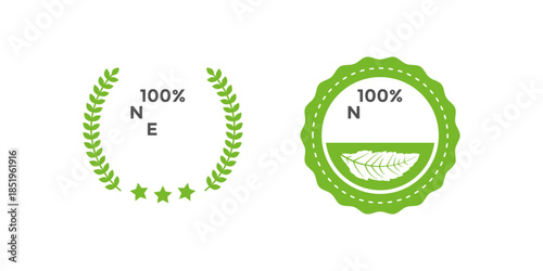 Green eco friendly stamp symbol vector illustration seal with tree icon isolated on white background perfect for environment nature sustainability organic natural product design