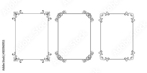Floral ornament decorative set of vintage frames and borders vector illustration perfect for invitation card wedding design antique retro template decoration graphic style