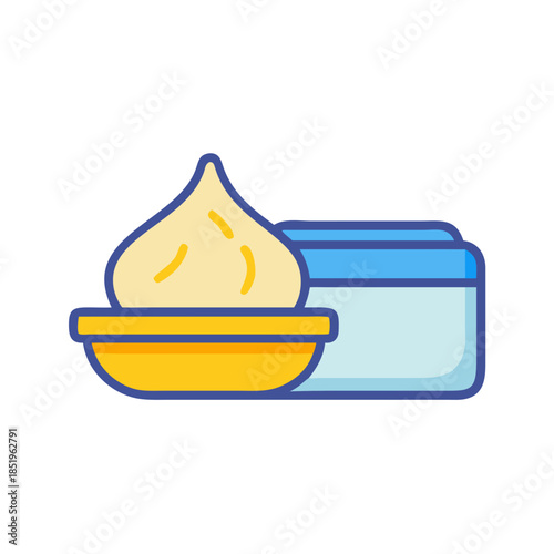 Simple flat design of moisturizer cream and cosmetic product