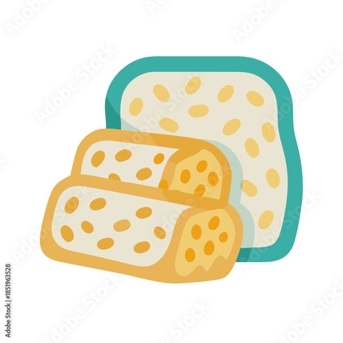Slices of fresh bread vector on a white background