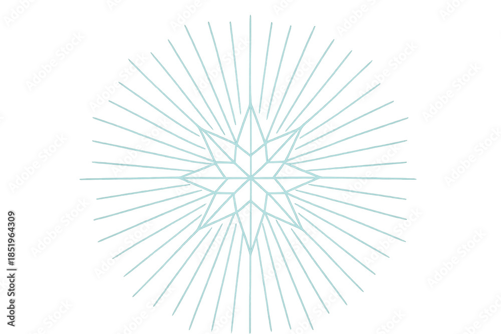 Obraz premium Abstract star light rays radiating pattern, glowing geometric lines, transparent background