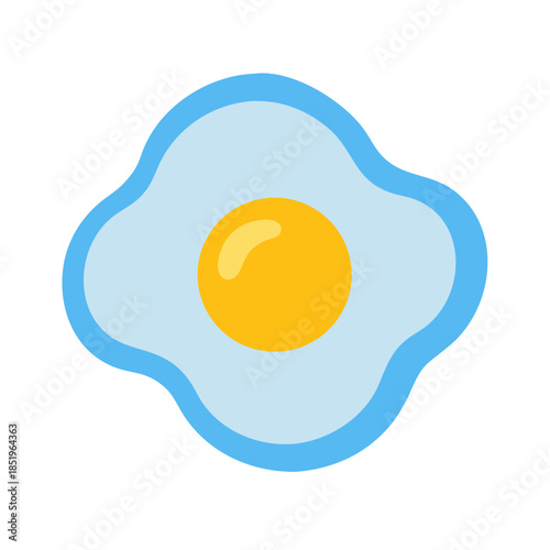 Stylized fried egg with yolk on a white background